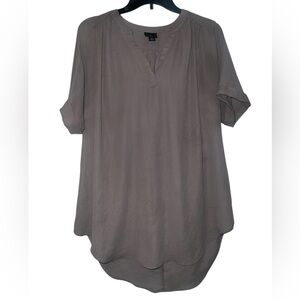 Worthington women's y-neck short sleeve tunic top